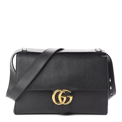 Gucci Calfskin GG Marmont Messenger Bag Black 1 of 17