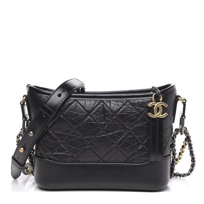 Chanel Aged Calfskin Quilted Small Gabrielle Hobo Black 1 of 10