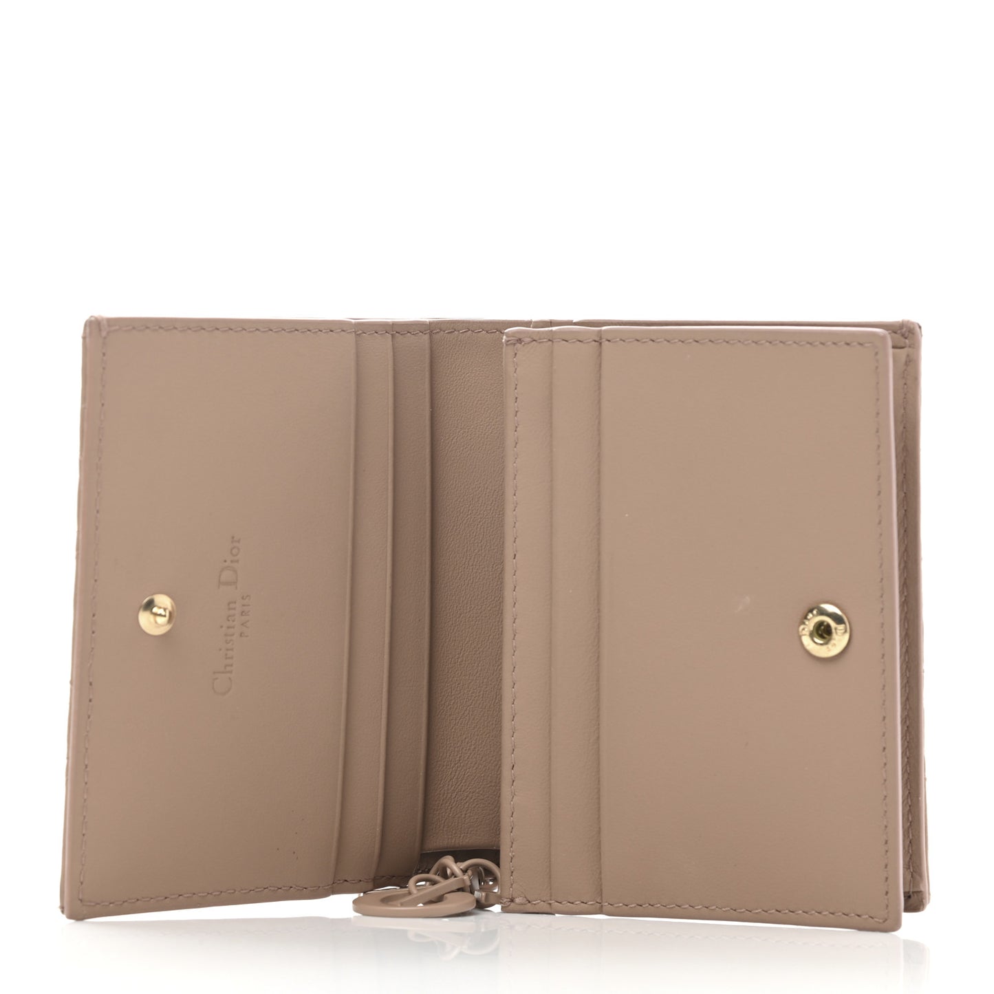 Ultra Matte Calfskin Cannage Mini Lady Dior Wallet Fard
