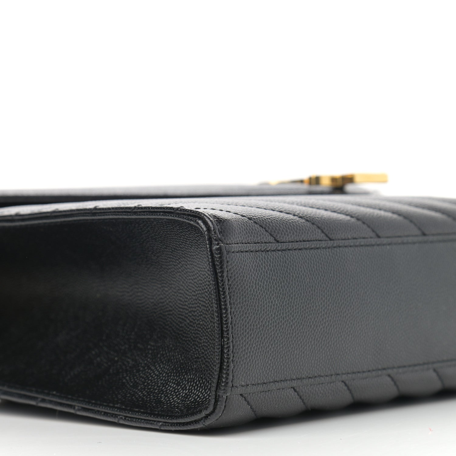 Saint Laurent Grain De Poudre Matelasse Chevron Large Monogram Satchel Black 9 of 10
