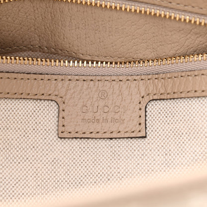 Gucci GG Supreme Monogram Textured Dollar Calfskin Web Small Jackie 1961 Hobo Beige Mystic White Oatmeal 6 of 10