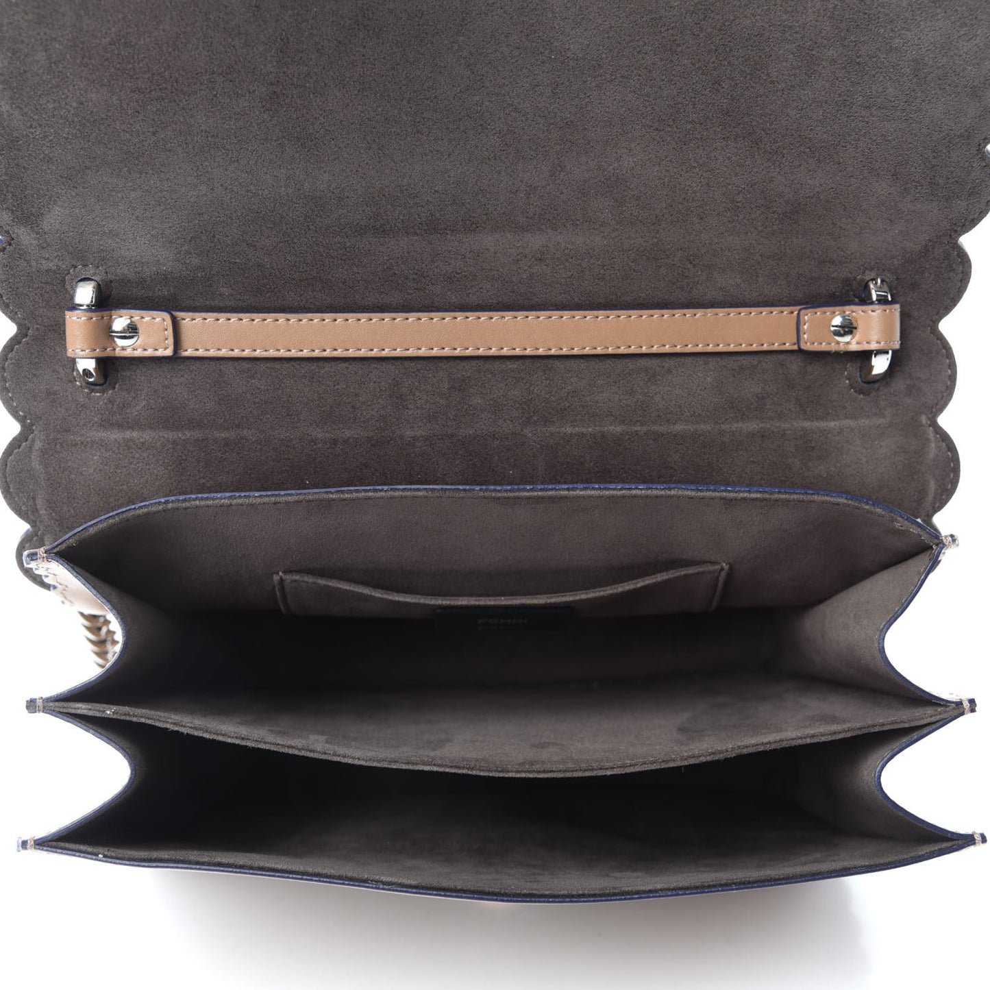 Vitello Liberty Scalloped Studded Kan I Shoulder Bag Sand