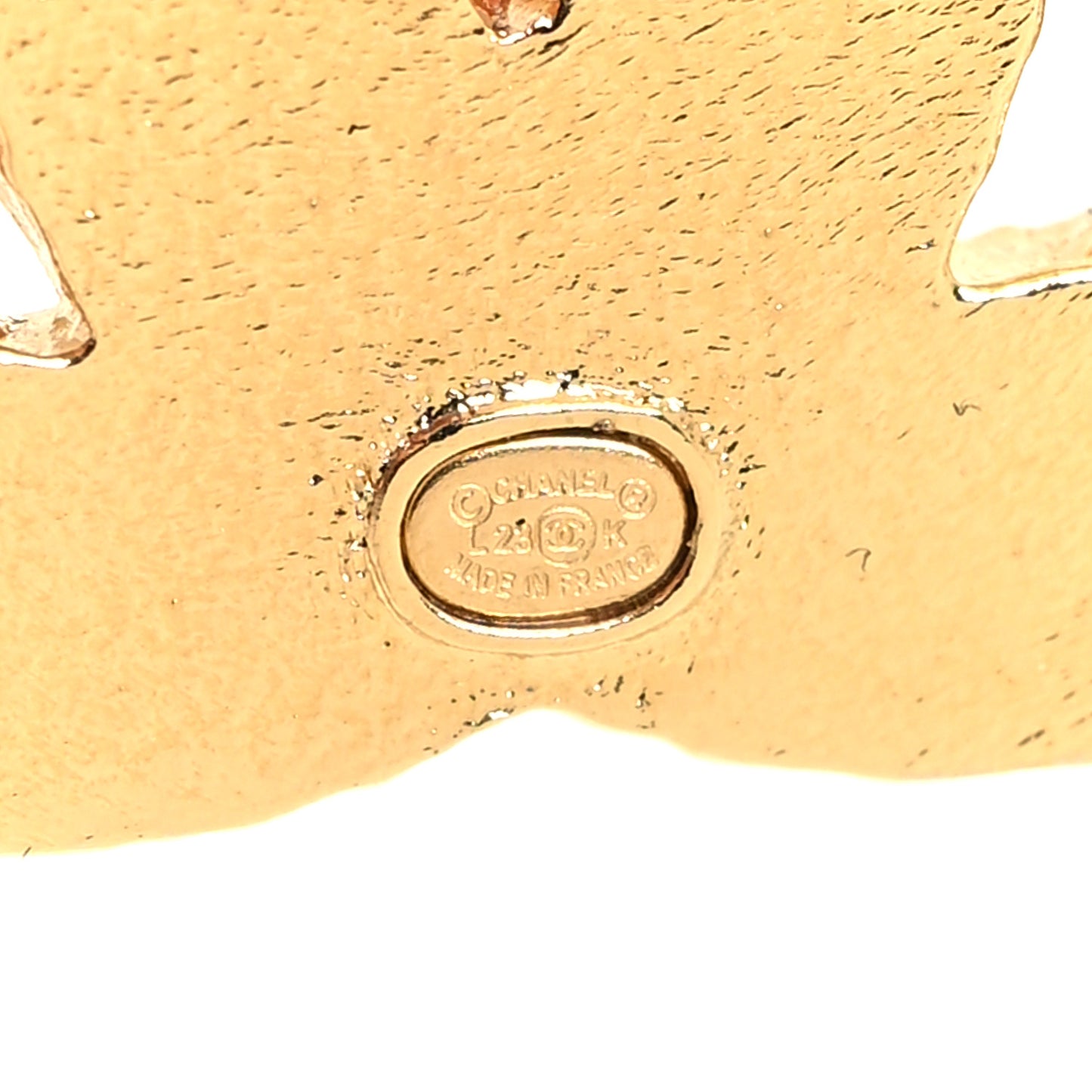 Metal Enamel CC Brooch Pink Gold