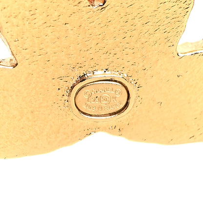 Chanel Metal Enamel CC Brooch Pink Gold 3 of 4
