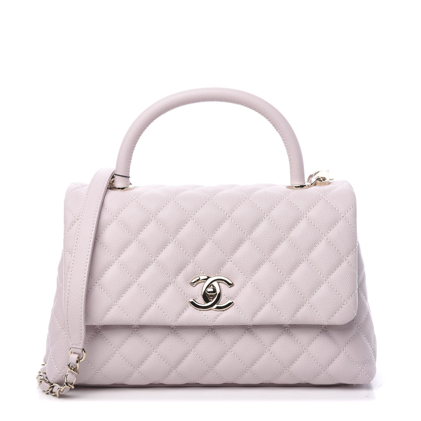 Caviar Quilted Small Coco Handle Flap Lilas Lilac