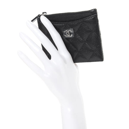 Chanel Caviar Quilted CC Zip Card Holder Black 2 of 8