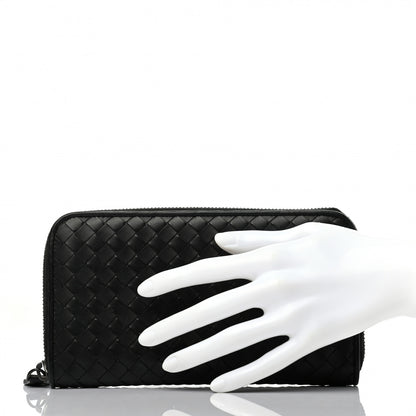 Bottega Veneta Nappa Intrecciato Zip Around Wallet Black 2 of 6