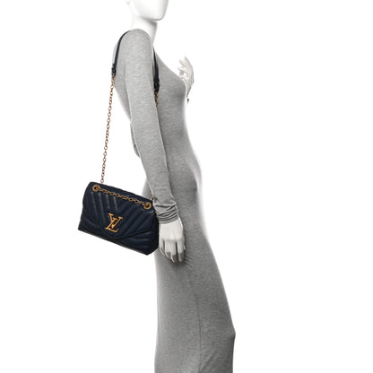 Louis Vuitton Calfskin LV New Wave Chain Bag Bleu Nuit 2 of 11