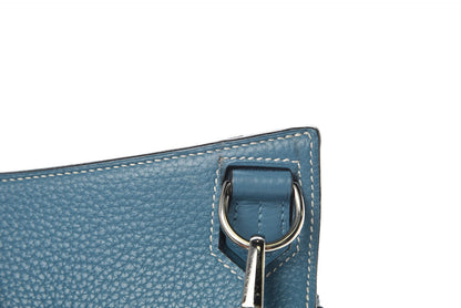 Hermes Taurillon Clemence Jypsiere 28 Blue Jean 11 of 12