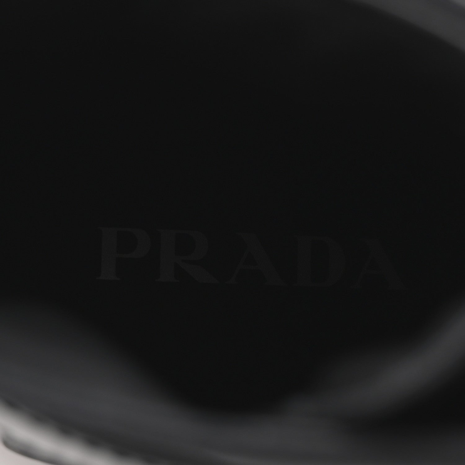 Prada Spazzolato Rois Re-Nylon Metal Triangle Logo Monolith Pouch Pocket 55mm Boots 38.5 Black 8 of 9