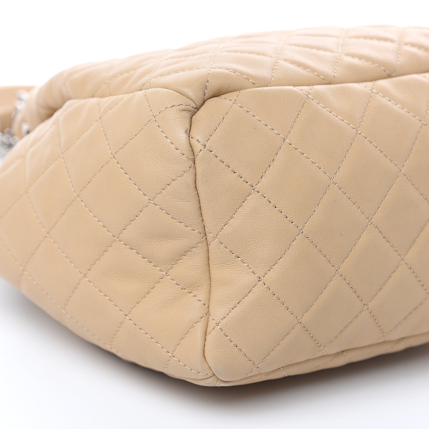 Lambskin Quilted Small CC Chain Bucket Bag Beige