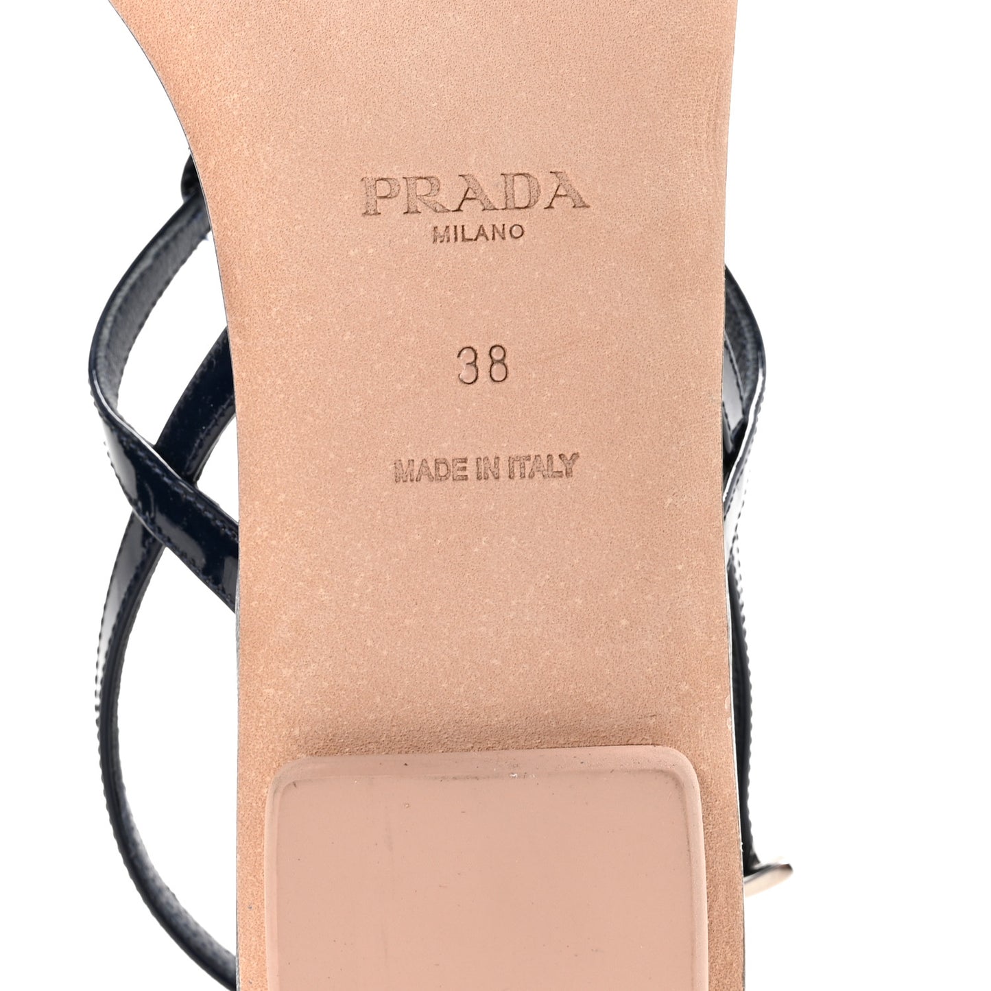 Vernice Metal Triangle Logo Slingback Flat Thong Sandals 38 Navy