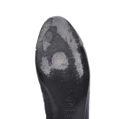 Chanel Caviar CC Cap Toe Ballerina Flats 36 Black 8 of 11