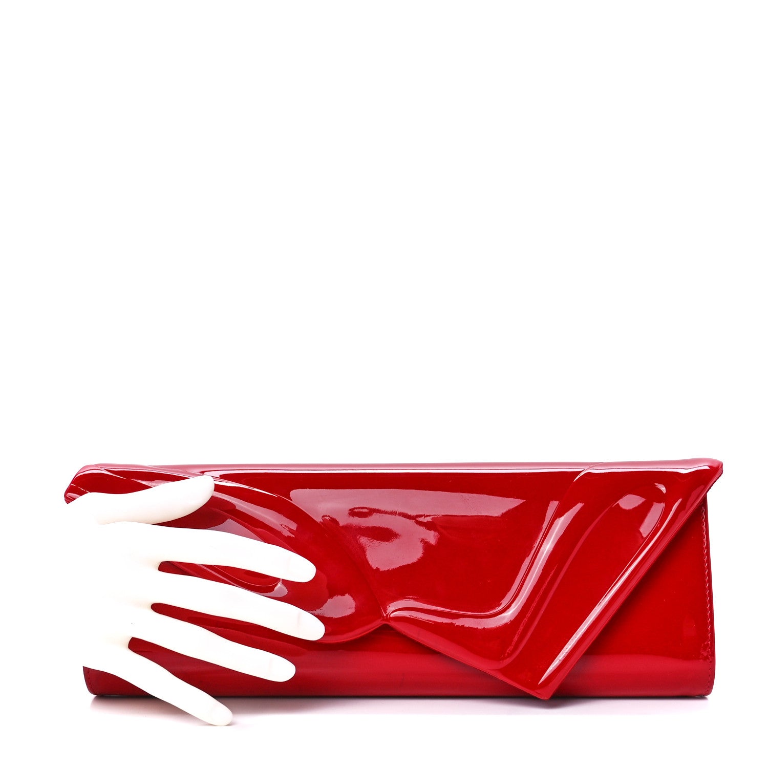 Christian Louboutin Patent So Kate Baguette Clutch Fraise 2 of 11