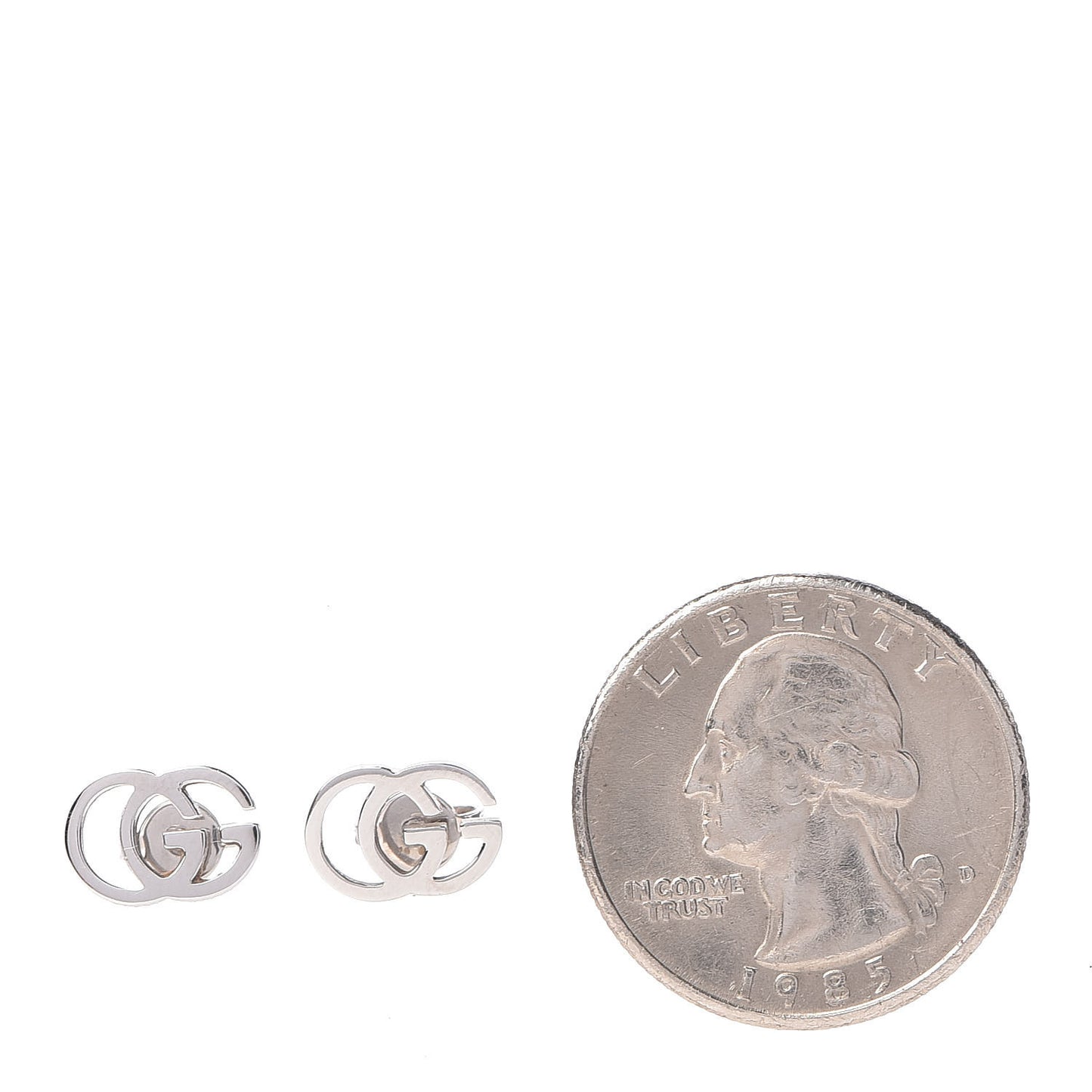 18K White Gold GG Tissue Stud Earrings