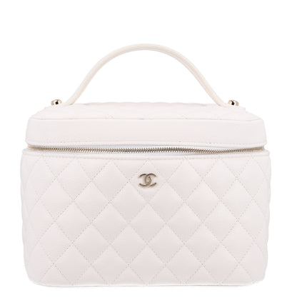 Chanel Caviar Quilted Large Vanity Pouch White 1 of 10