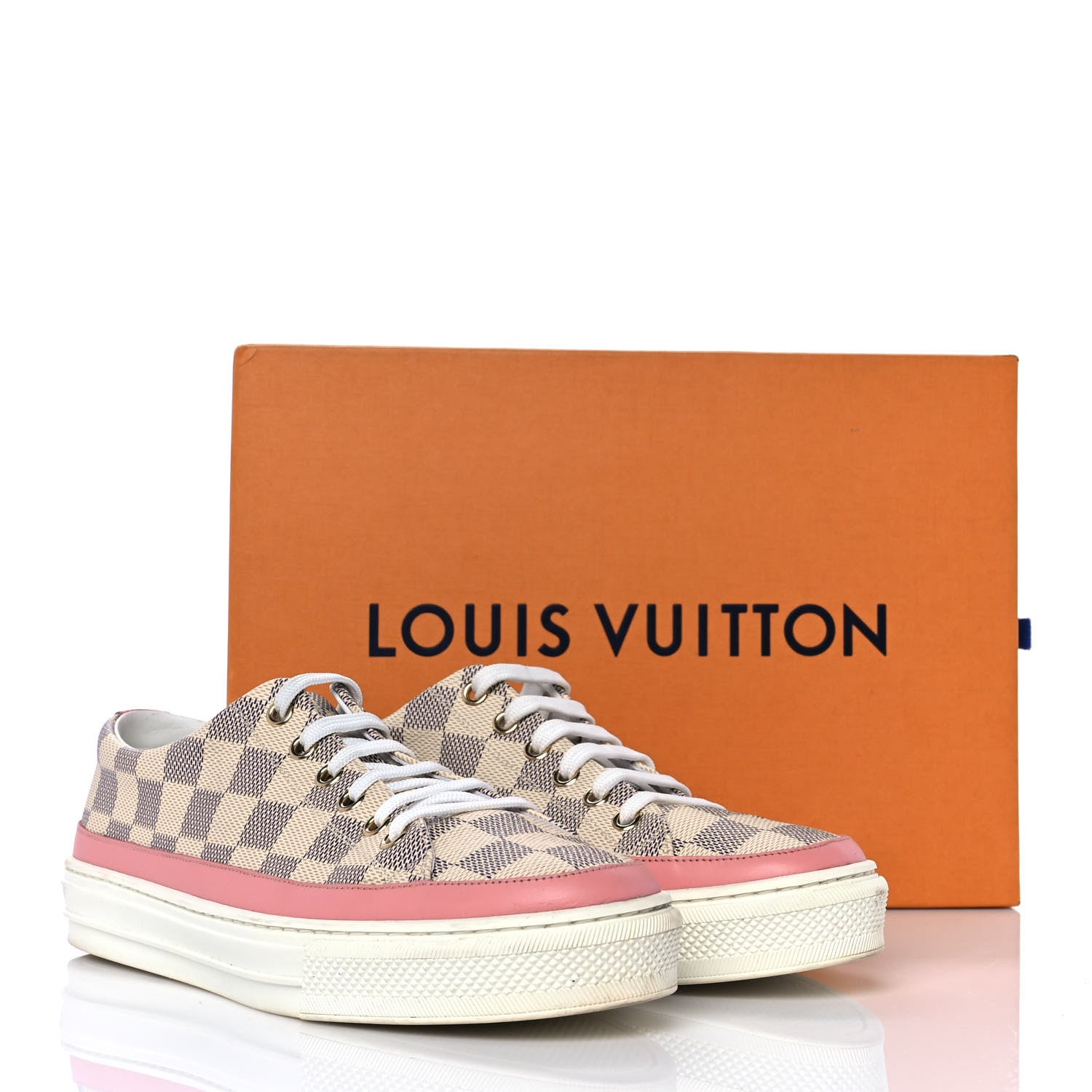 Louis Vuitton Damier Azur Stellar Sneakers 38 Rose Ballerine 9 of 9
