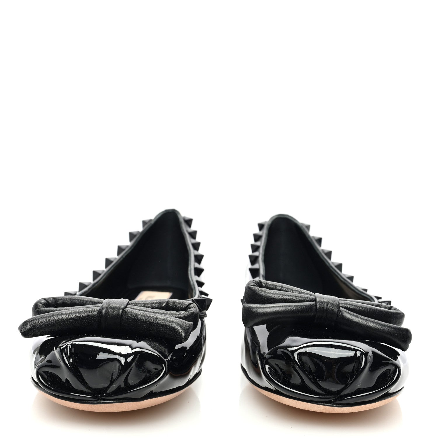 Valentino Garavani Patent Nappa Rockstud Ballerina Flats 39 Black 3 of 8