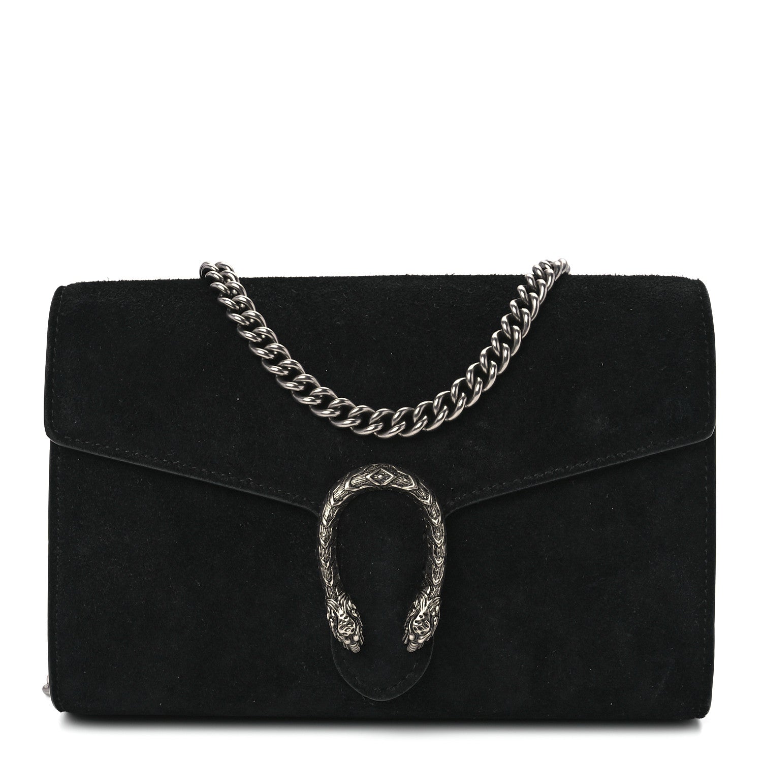 Gucci Suede Mini Dionysus Chain Wallet Black 1 of 12