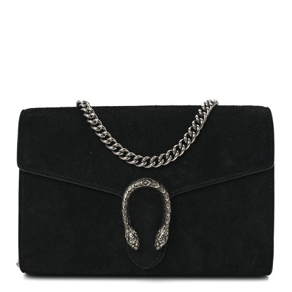 Gucci Suede Mini Dionysus Chain Wallet Black 1 of 12