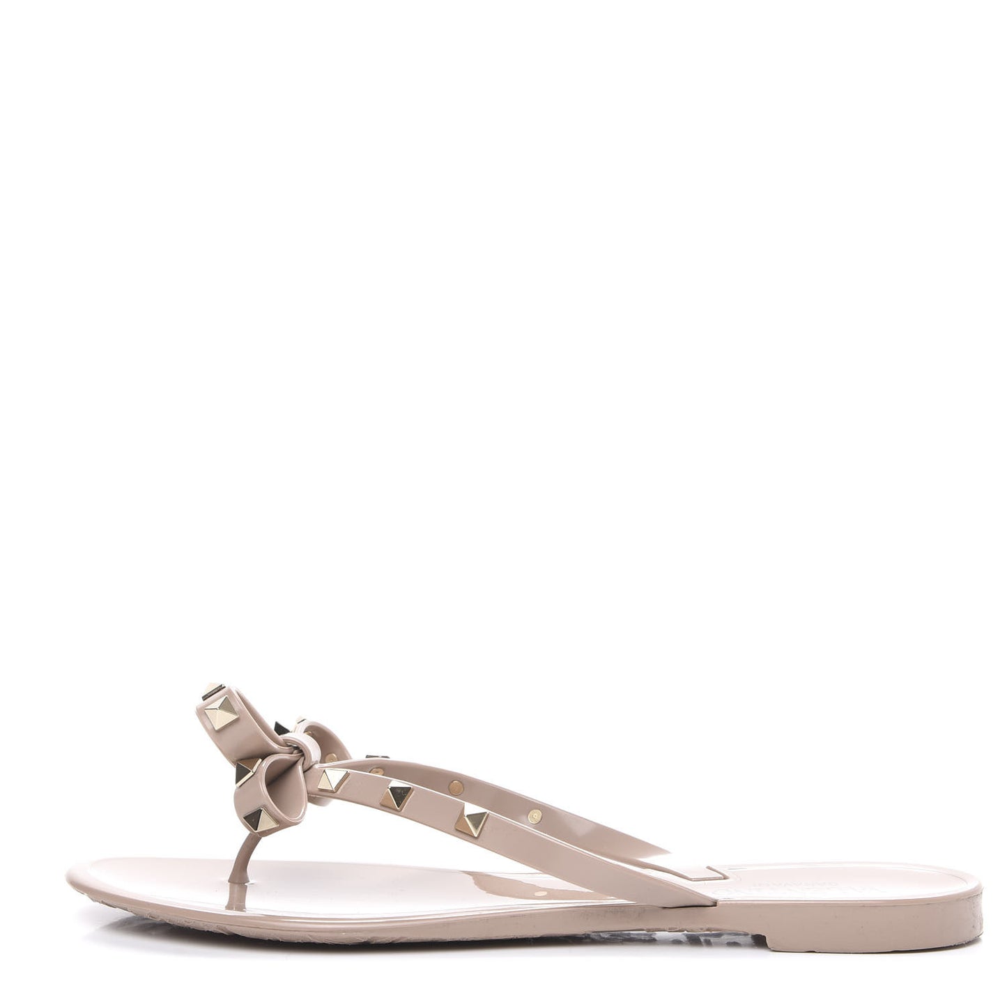 PVC Jelly Rockstud Bow Thong Sandals 41 Poudre
