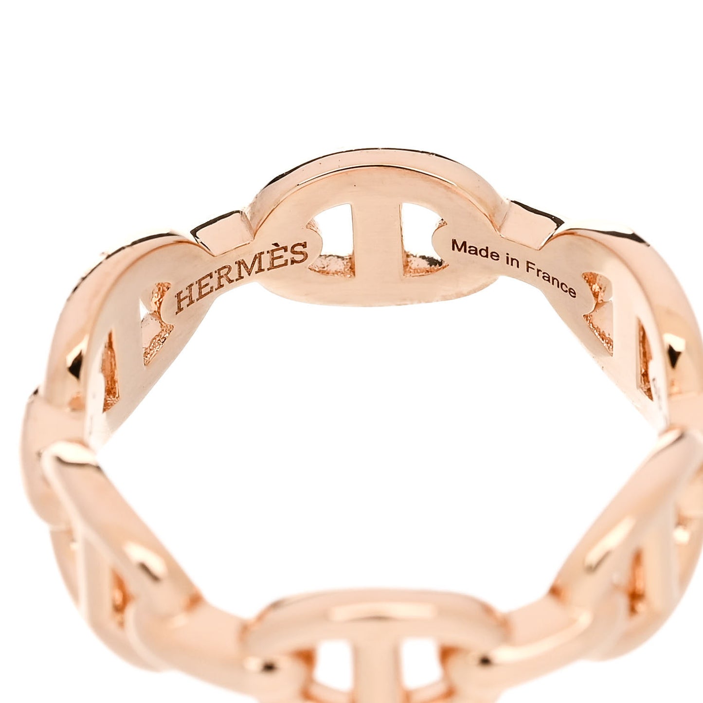 18K Rose Gold PM Chaine d'Ancre Enchainee Ring 48 4.5