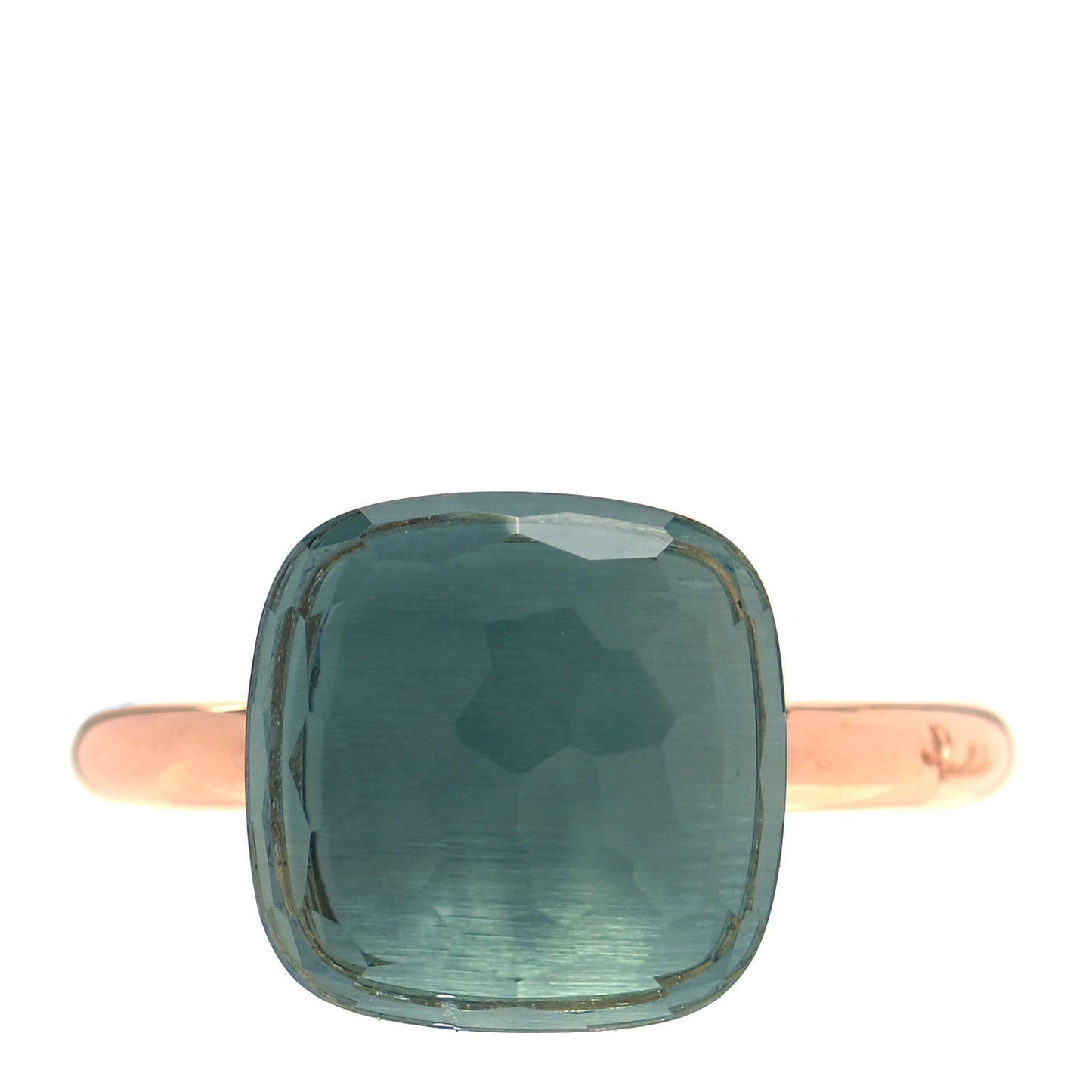 18K Rose Gold Blue Topaz Nudo Maxi Ring 52 6