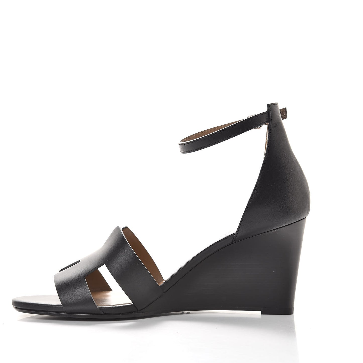 Calfskin Legend Wedge Sandals 40 Black
