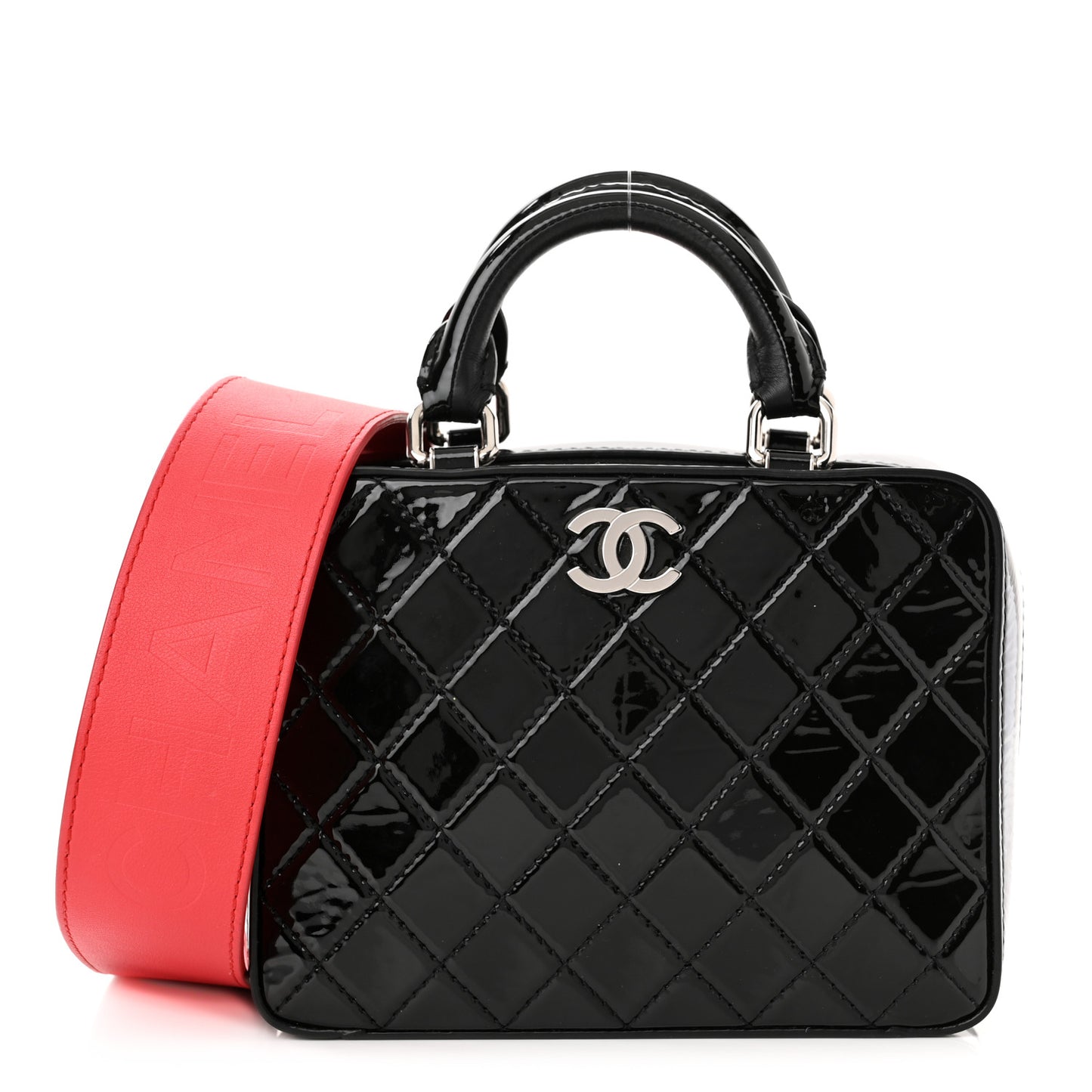 Patent Quilted Travel Kit Vanity Case Black