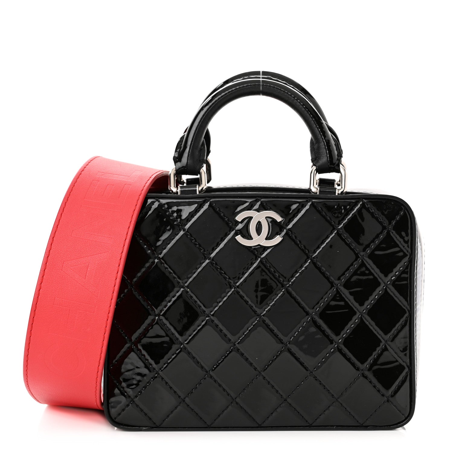 Chanel Patent Quilted Travel Kit Vanity Case Black 1 of 11
