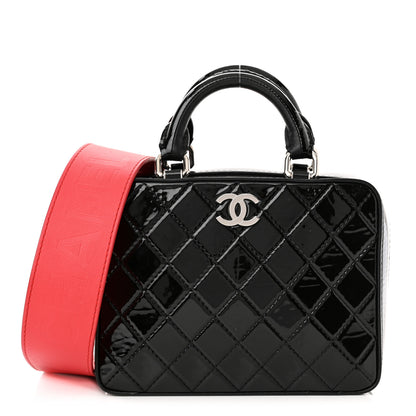 Chanel Patent Quilted Travel Kit Vanity Case Black 1 of 11