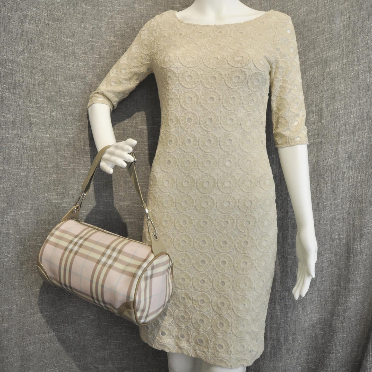 Candy Check Lola Barrel Shoulder Bag Pink