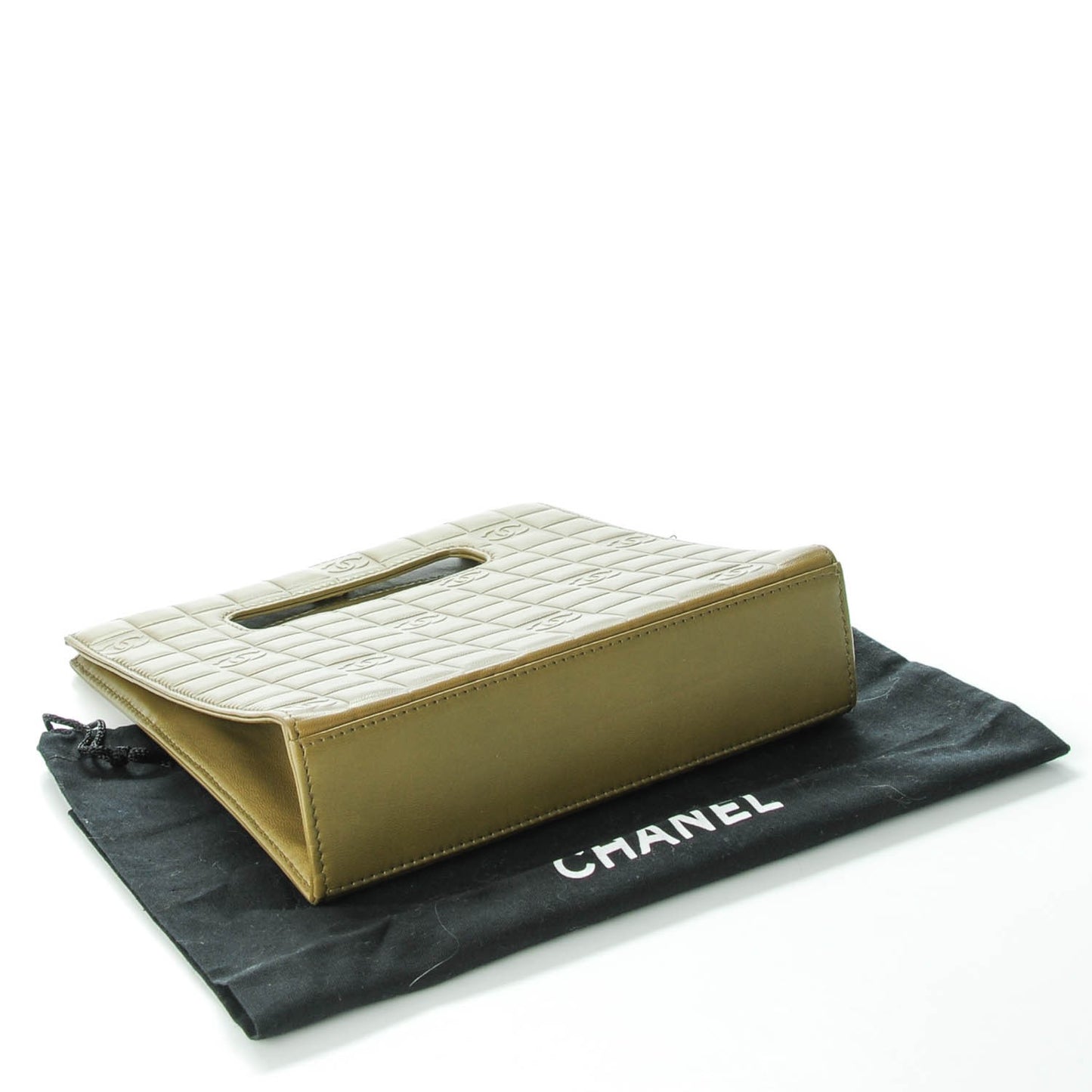 Lambskin Chocolate Bar Quilted Evening Bag Green