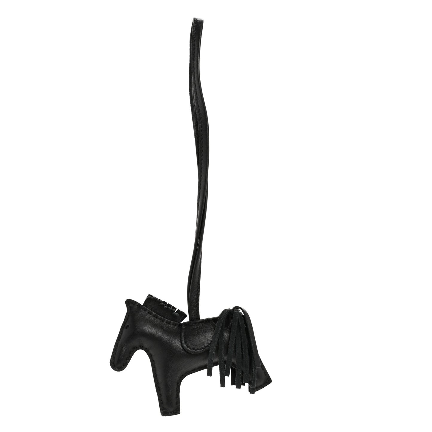 Milo Lambskin Grigri Rodeo Horse Bag Charm PM So Black