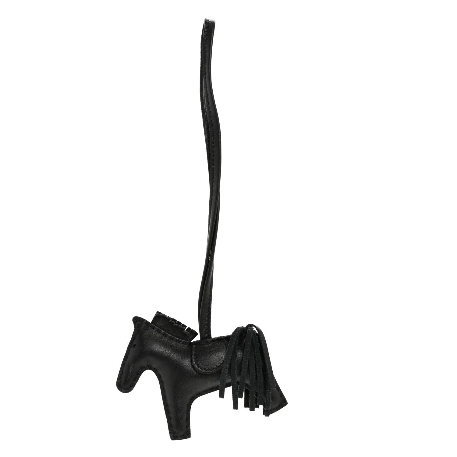 Hermes Milo Lambskin Grigri Rodeo Horse Bag Charm PM So Black 1 of 5