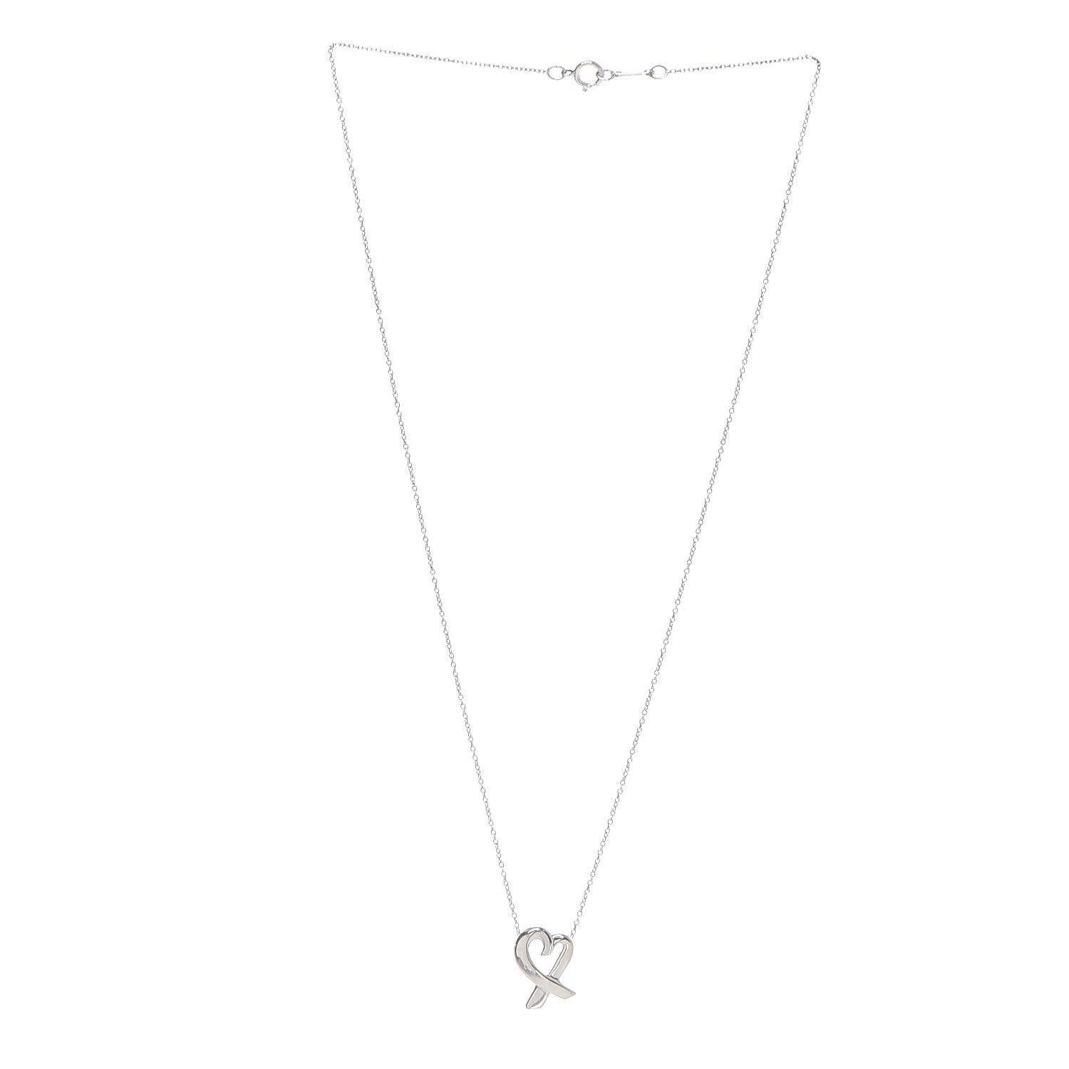 Tiffany Sterling Silver Small Paloma Picasso Loving Heart Pendant Necklace 3 of 7