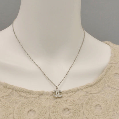Chanel Swarovski Crystal CC Necklace Silver 2 of 5