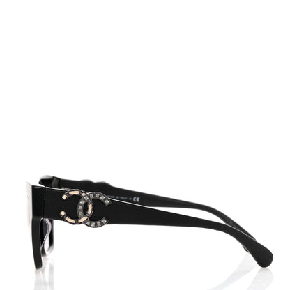 Chanel Acetate Square Cat Eye CC Sunglasses 5456-Q-A Black 3 of 8