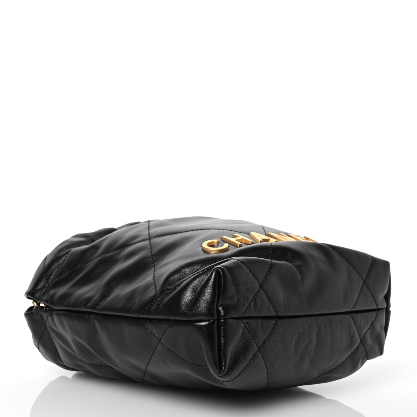 Shiny Calfskin Quilted Mini Chanel 22 Black