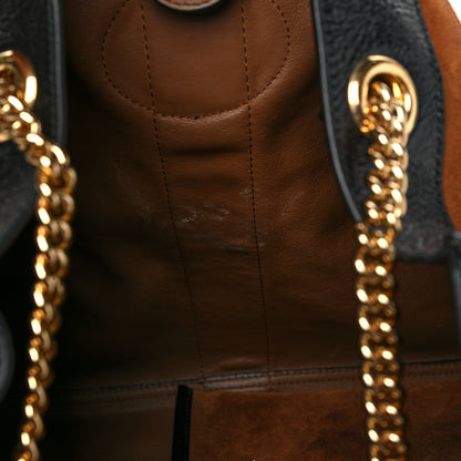 Gucci Suede Patent Large Rajah Chain Tote Nocciola Black 11 of 14