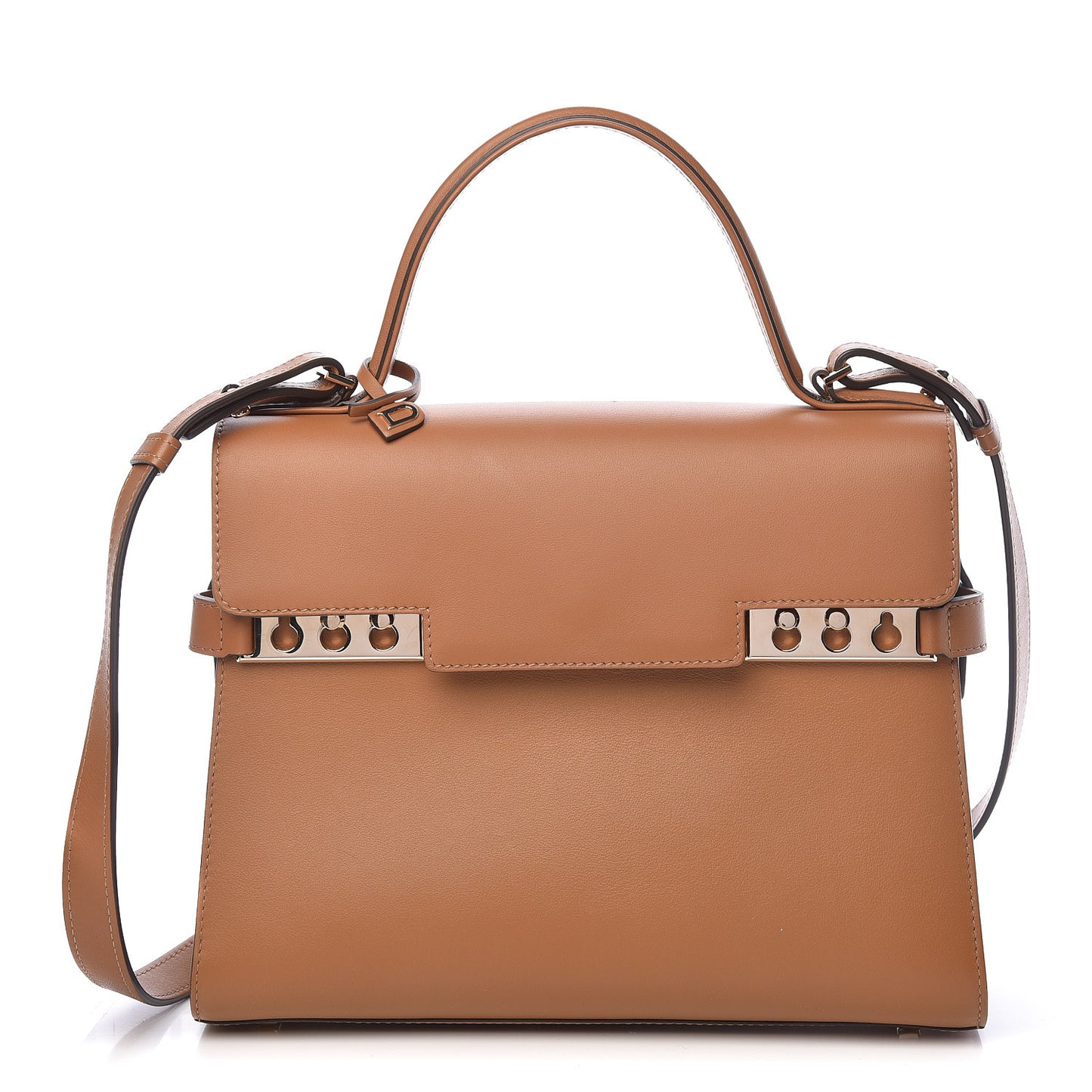 Calfskin MM Tempete Satchel Camel