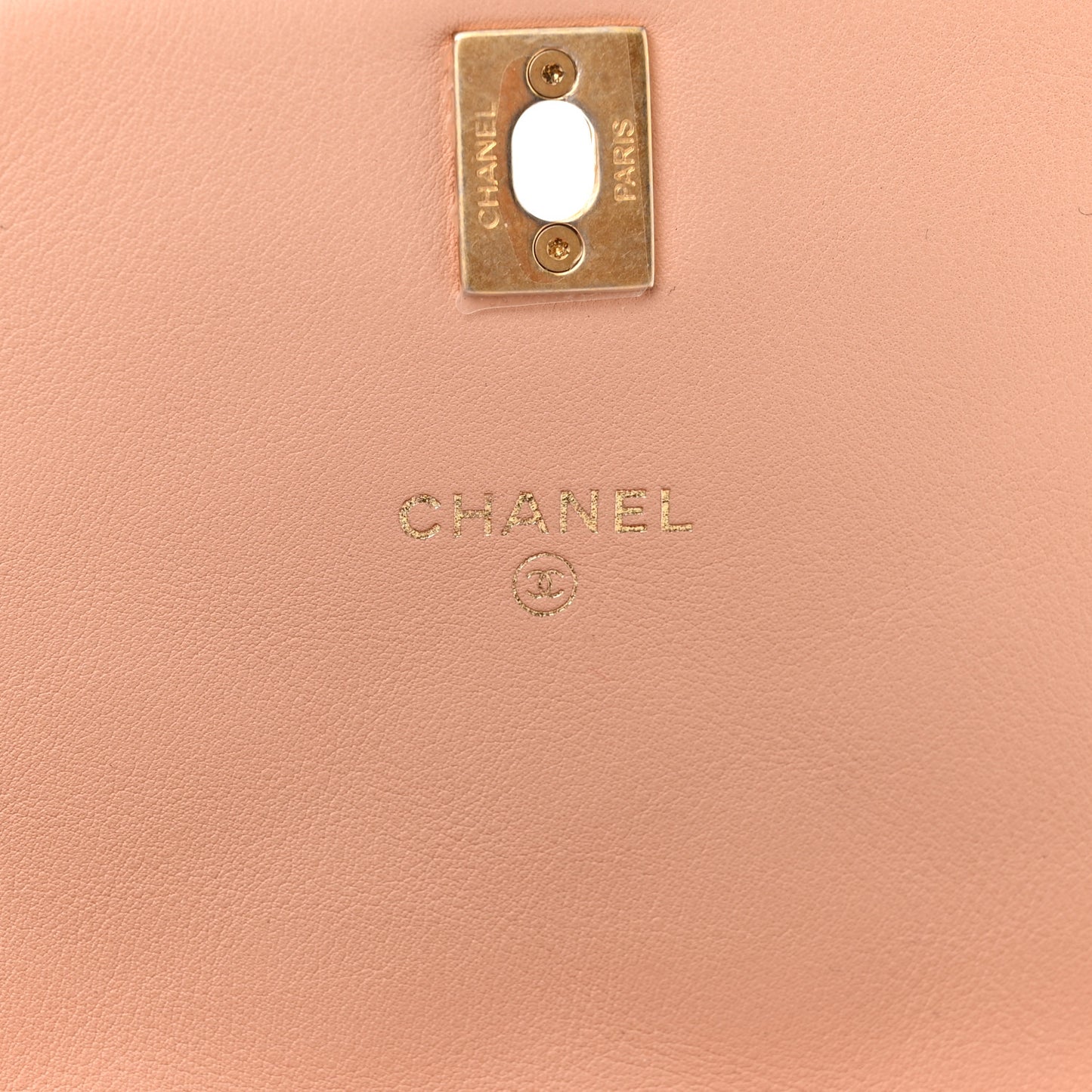 Calfskin Quilted Coco Mail Clutch With Chain Light Pink
