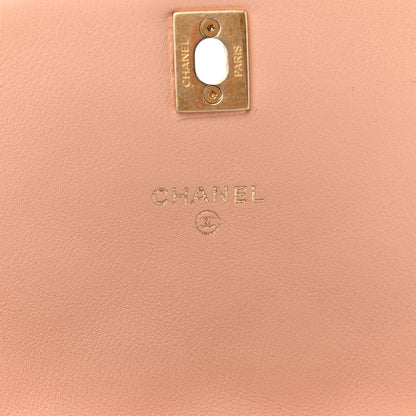 Chanel Calfskin Quilted Coco Mail Clutch With Chain Light Pink 6 of 12