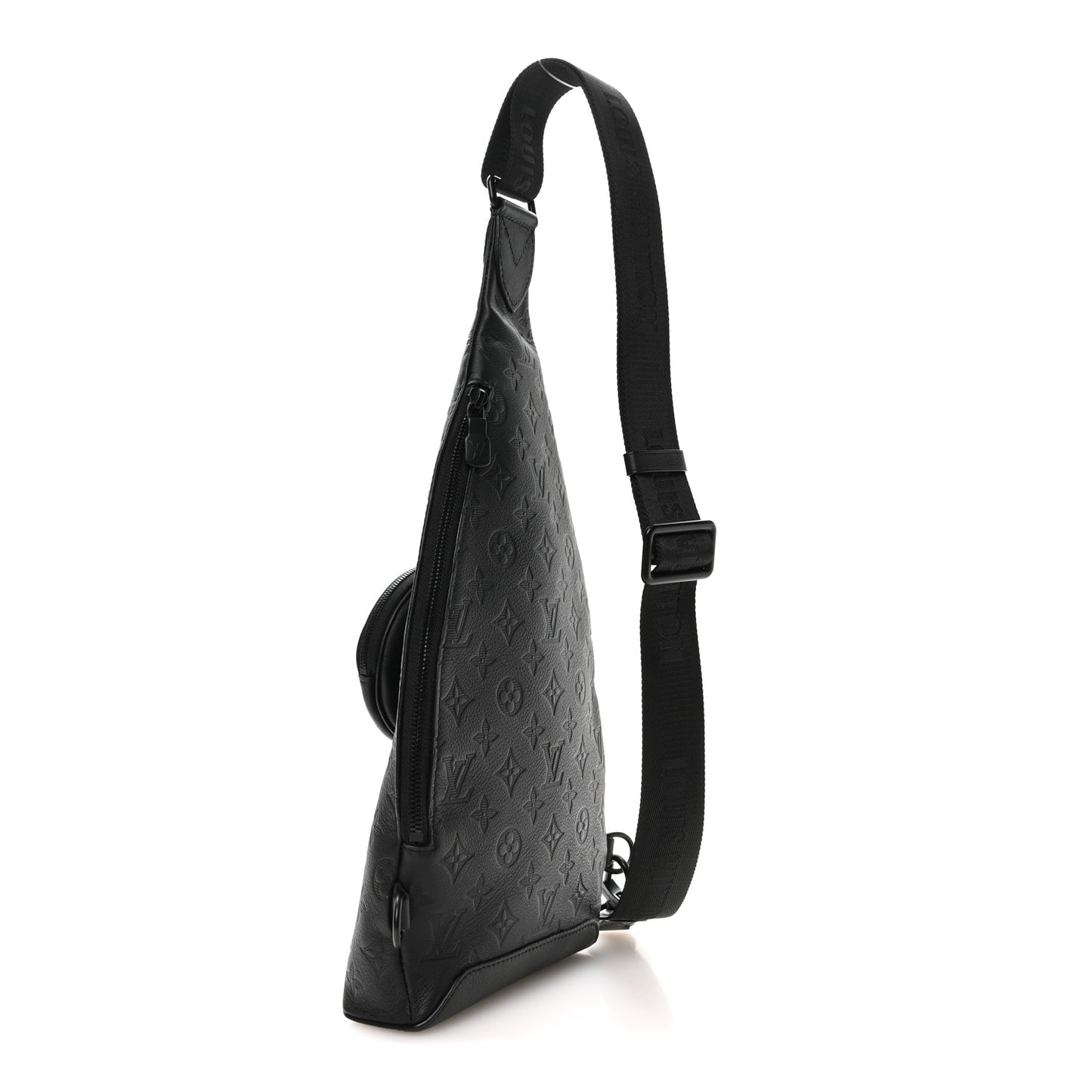 Calfskin Shadow Monogram Duo Slingbag Black