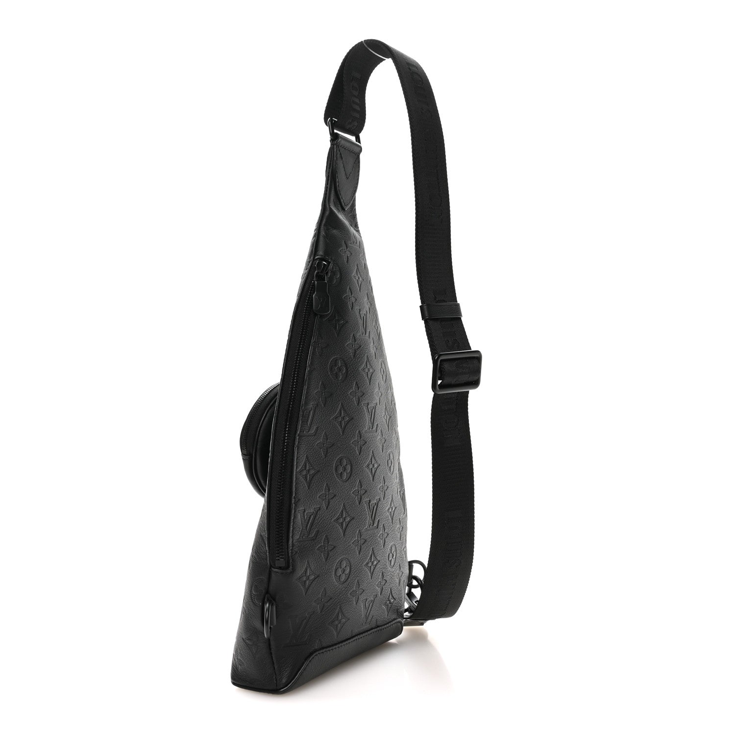 Louis Vuitton Calfskin Shadow Monogram Duo Slingbag Black 3 of 9