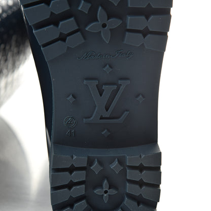 Louis Vuitton Rubber Embossed Monogram Splash Rain Boots 41 Blue 6 of 7