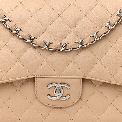 Chanel Caviar Quilted Jumbo Double Flap Beige 8 of 13