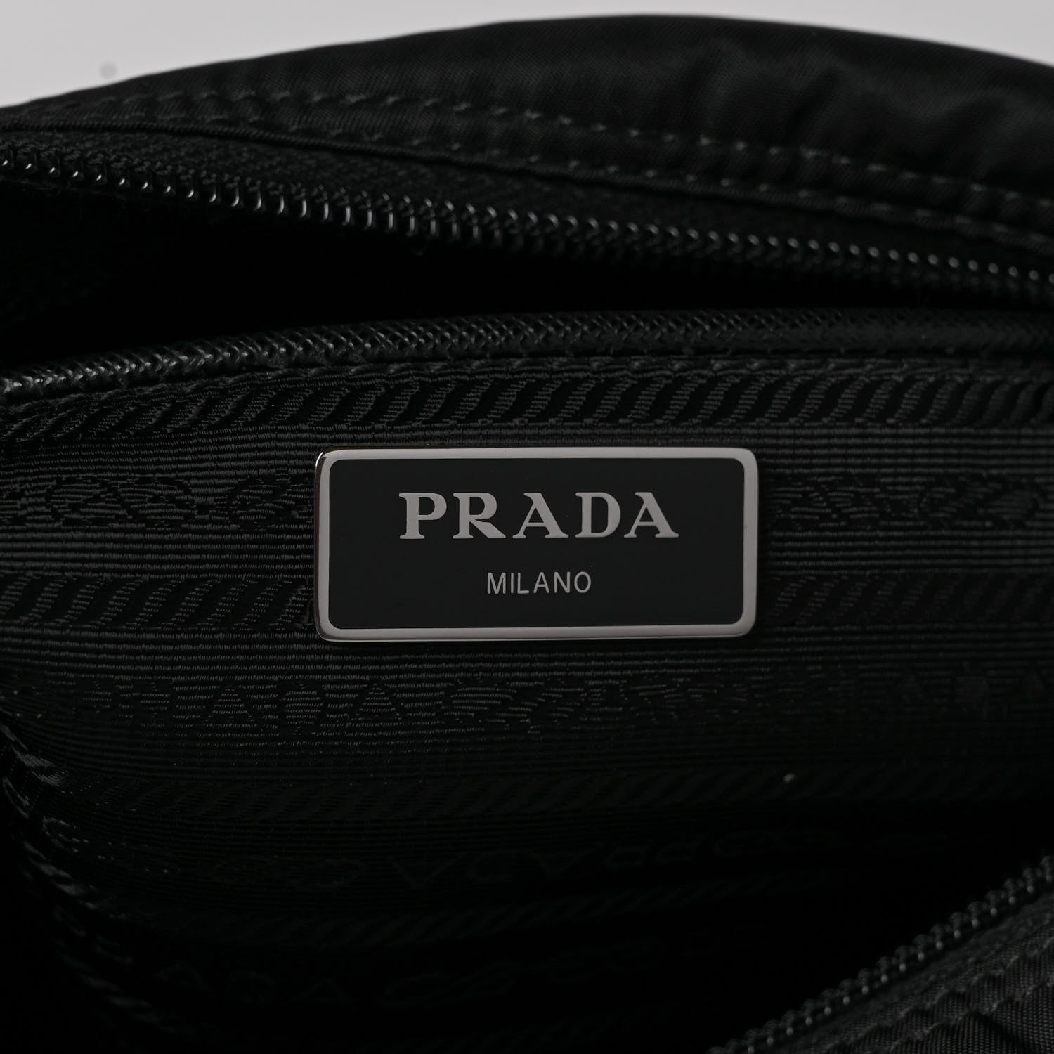 Prada Re-Nylon Vela Saffiano Pocket Double Zip Messenger Bag Black 5 of 9