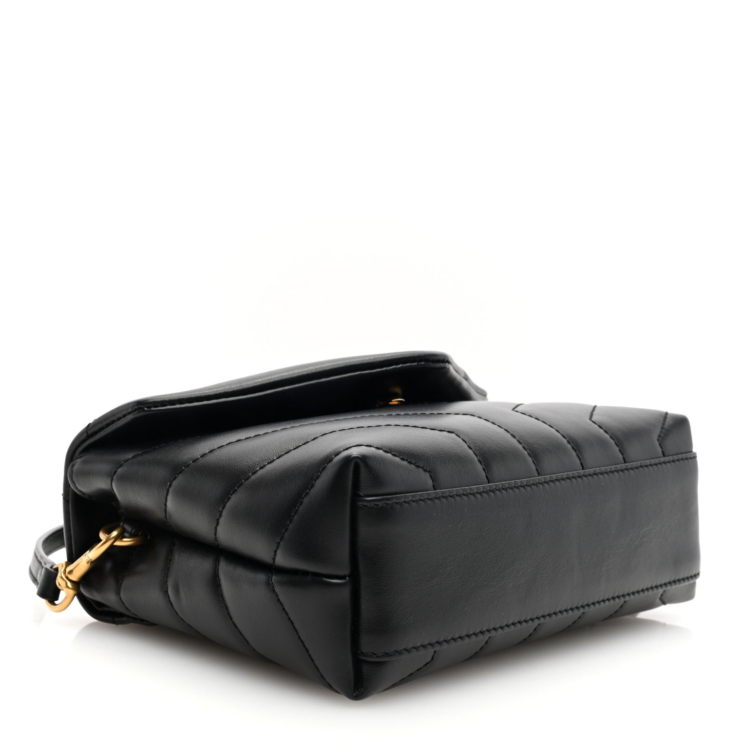 Calfskin Y Quilted Monogram Toy Loulou Crossbody Bag Black