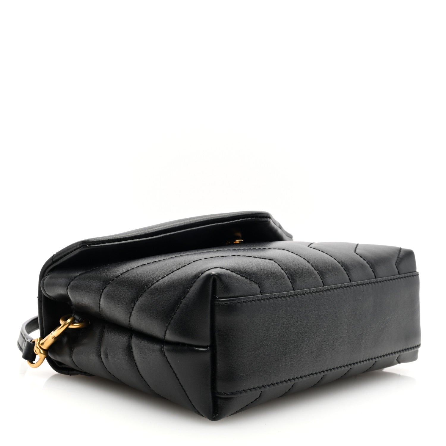 Saint Laurent Calfskin Y Quilted Monogram Toy Loulou Crossbody Bag Black 4 of 10